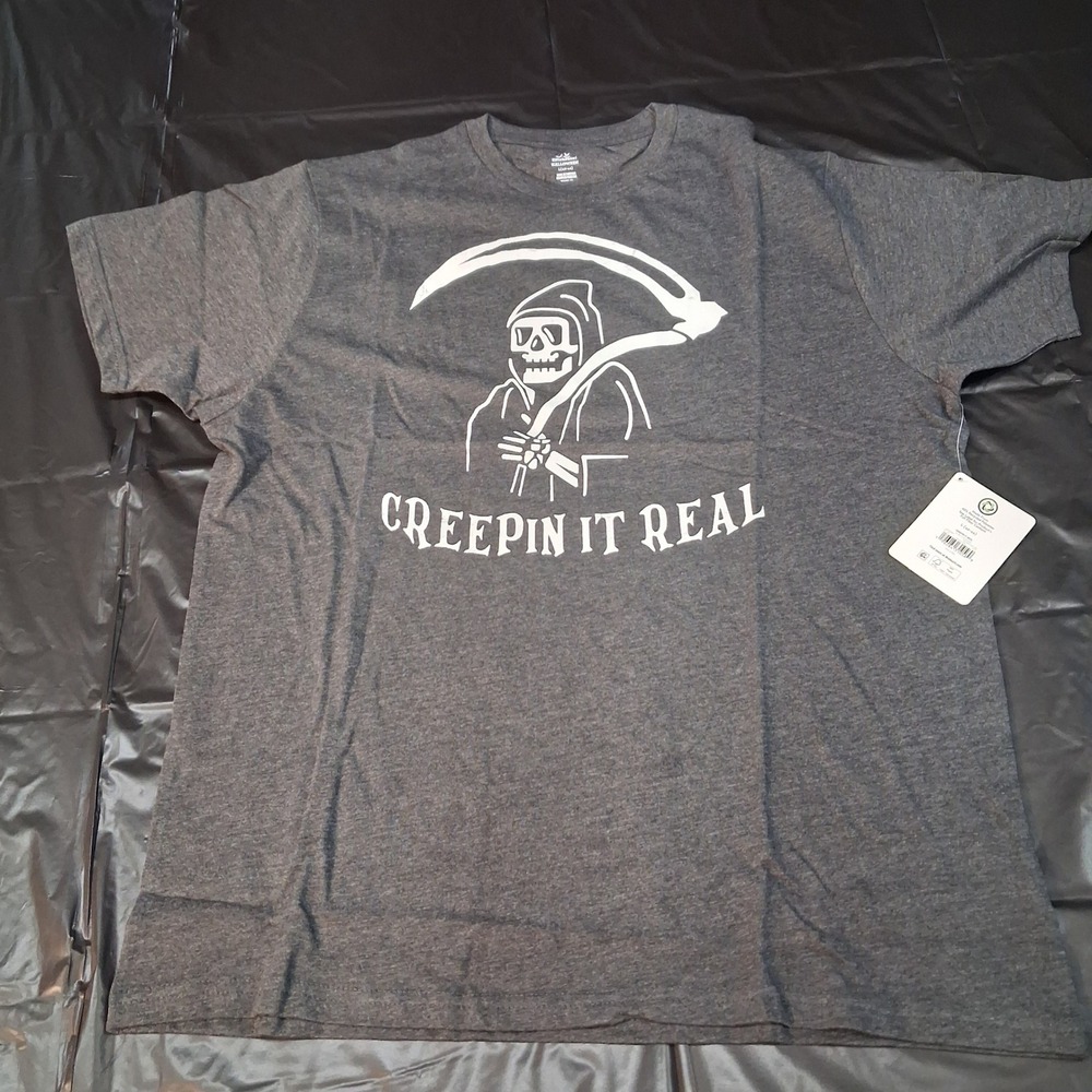 Way to Celebrate T-Shirt Mens L Creepin It Real Black Heather Graphic NEW